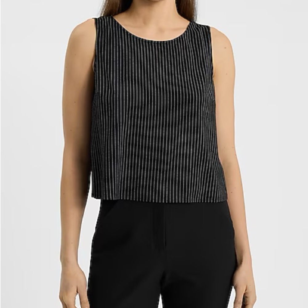 Pinstripe Crew Neck Tank